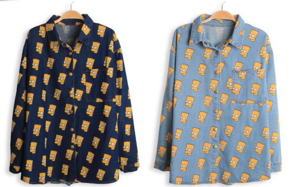 Camisa Denim Bart Simpson